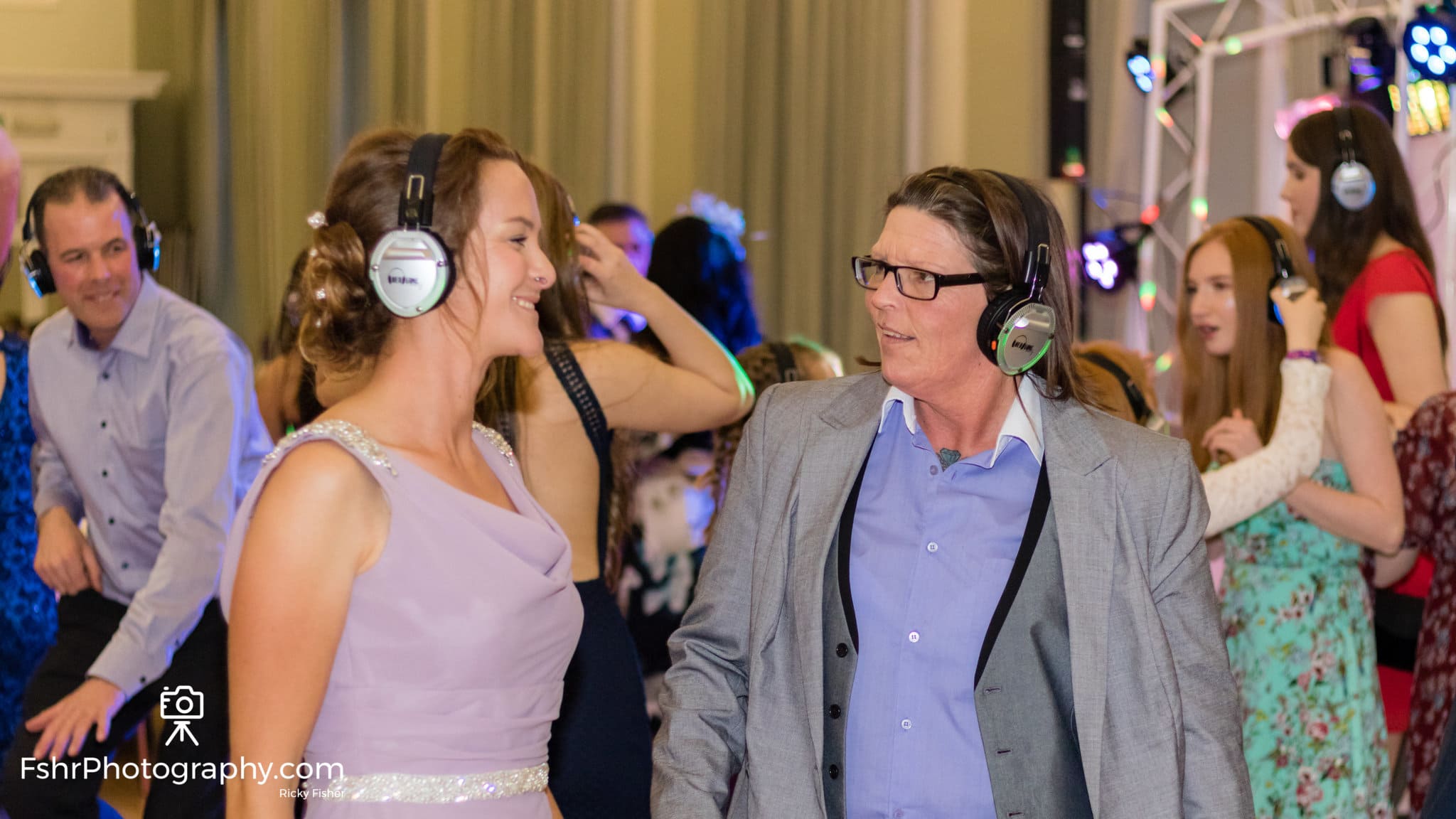 having fun at wedding silent disco