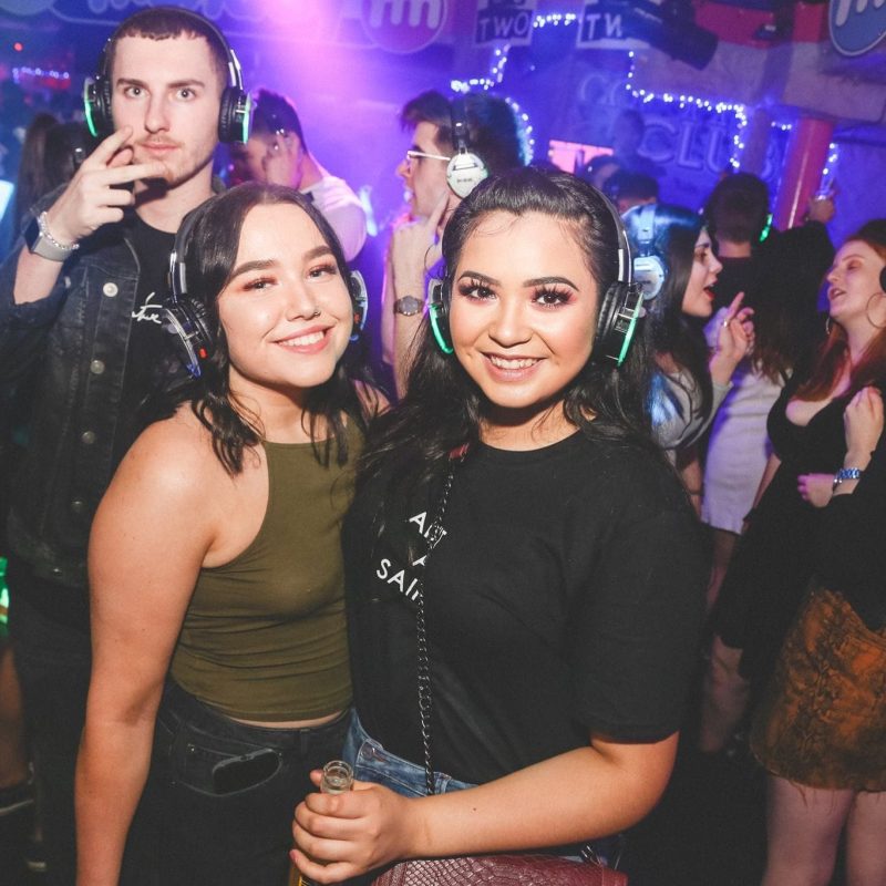 smiling faces at the silent disco